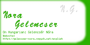 nora gelencser business card