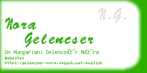 nora gelencser business card